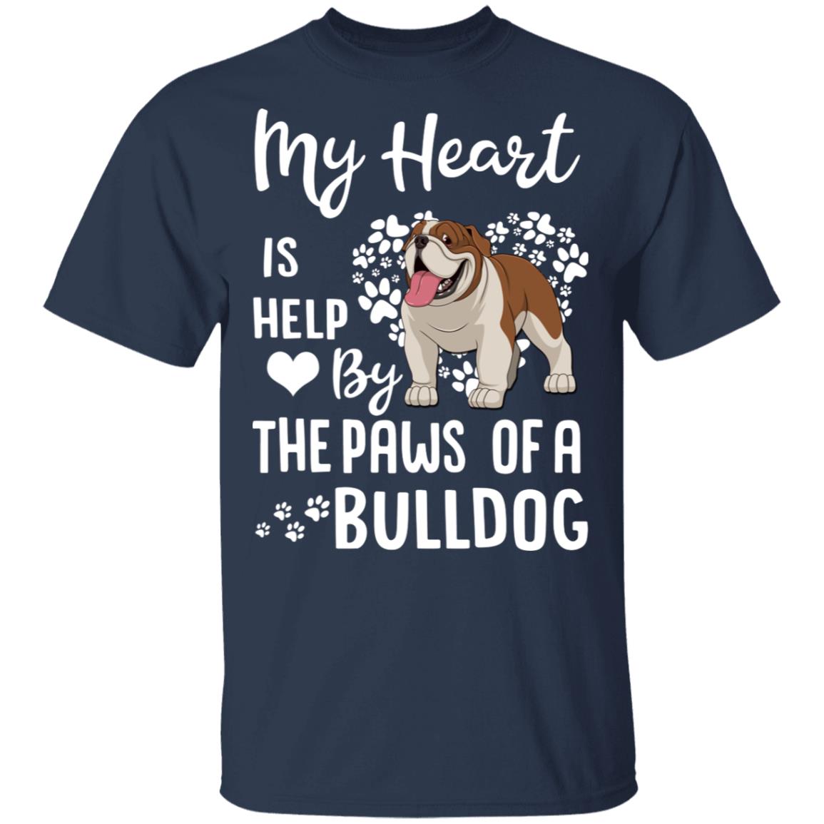My Heart Is Held By The Paws Of A Bulldog Lover T-Shirt & Hoodie | Teecentury.com