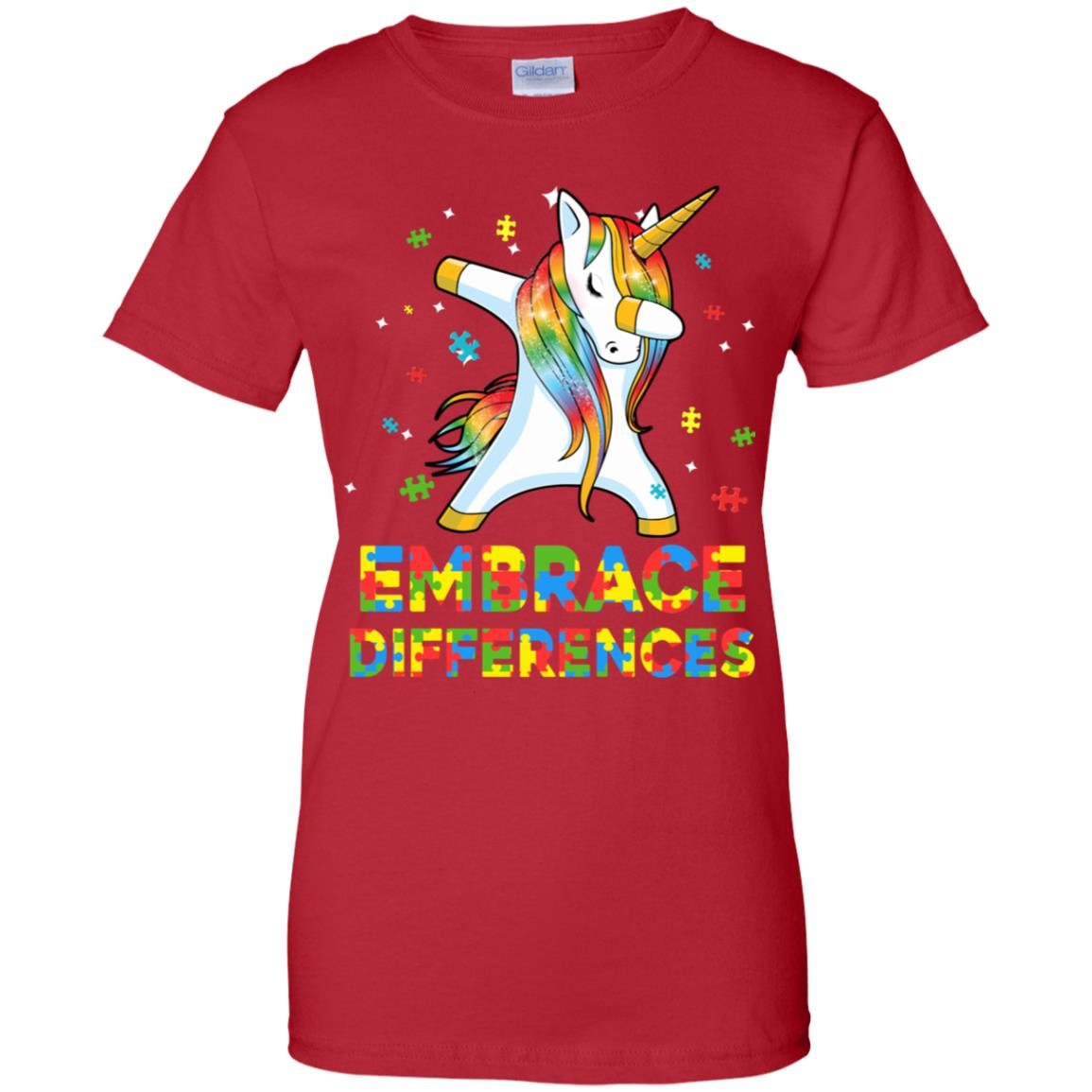 Dabbing Unicorn Autism Awareness Embrace Differences T-Shirt & Hoodie | Teecentury.com