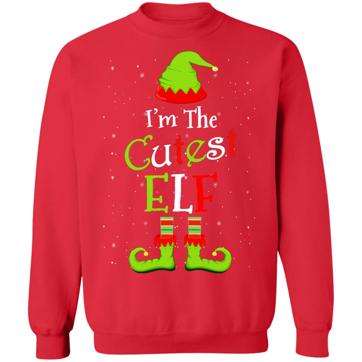 I'm The Cutest Elf Family Matching Funny Christmas Group Gift T-Shirt & Sweatshirt | Teecentury.com