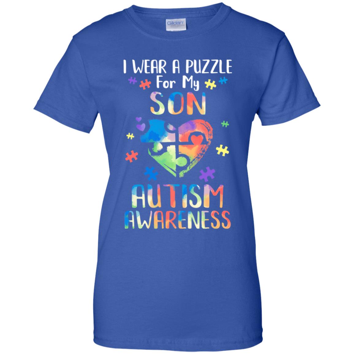 I Wear A Puzzle For My Son Autism Awareness T-Shirt & Hoodie | Teecentury.com