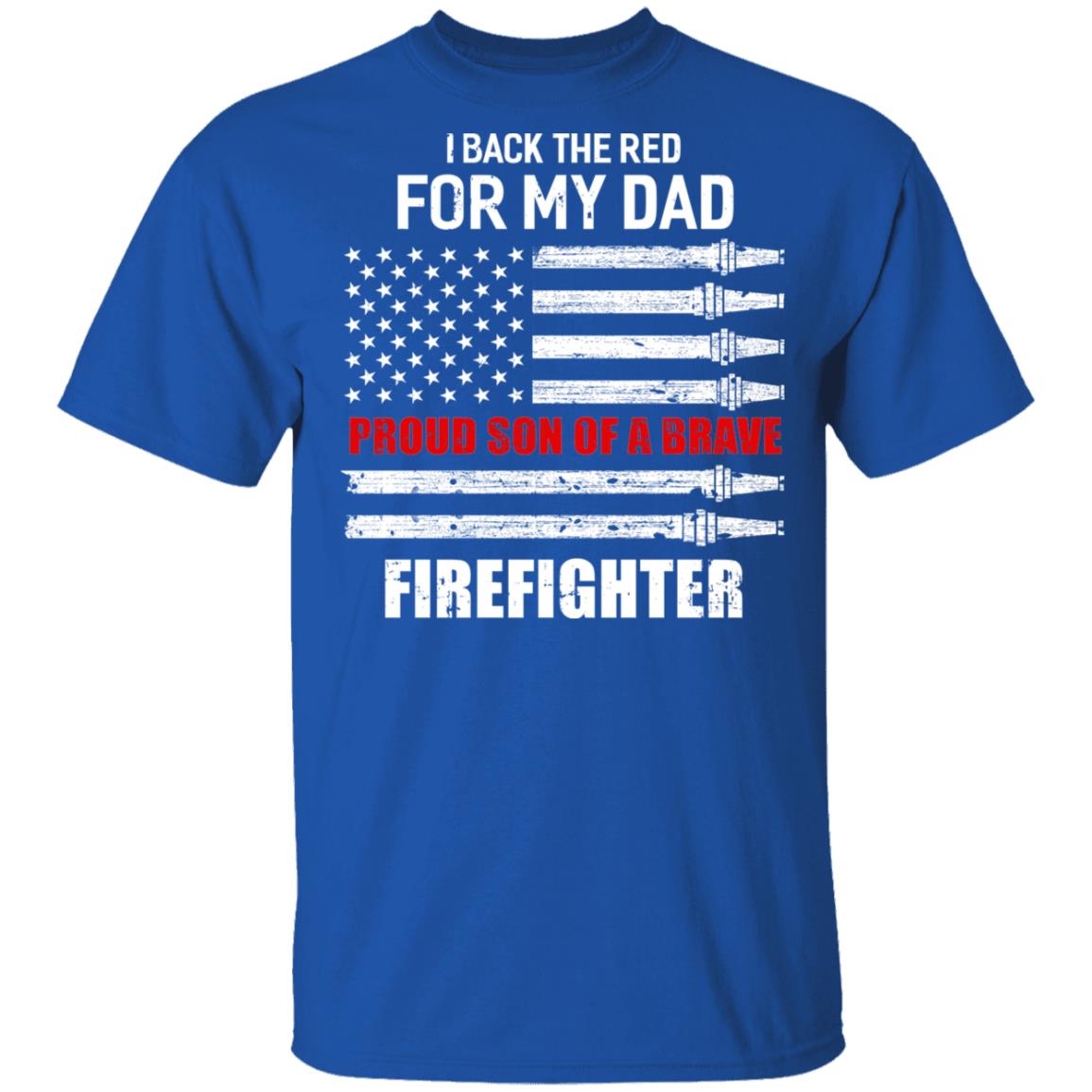I Back The Red For My Dad Proud Son Firefighter Youth Youth Shirt | Teecentury.com
