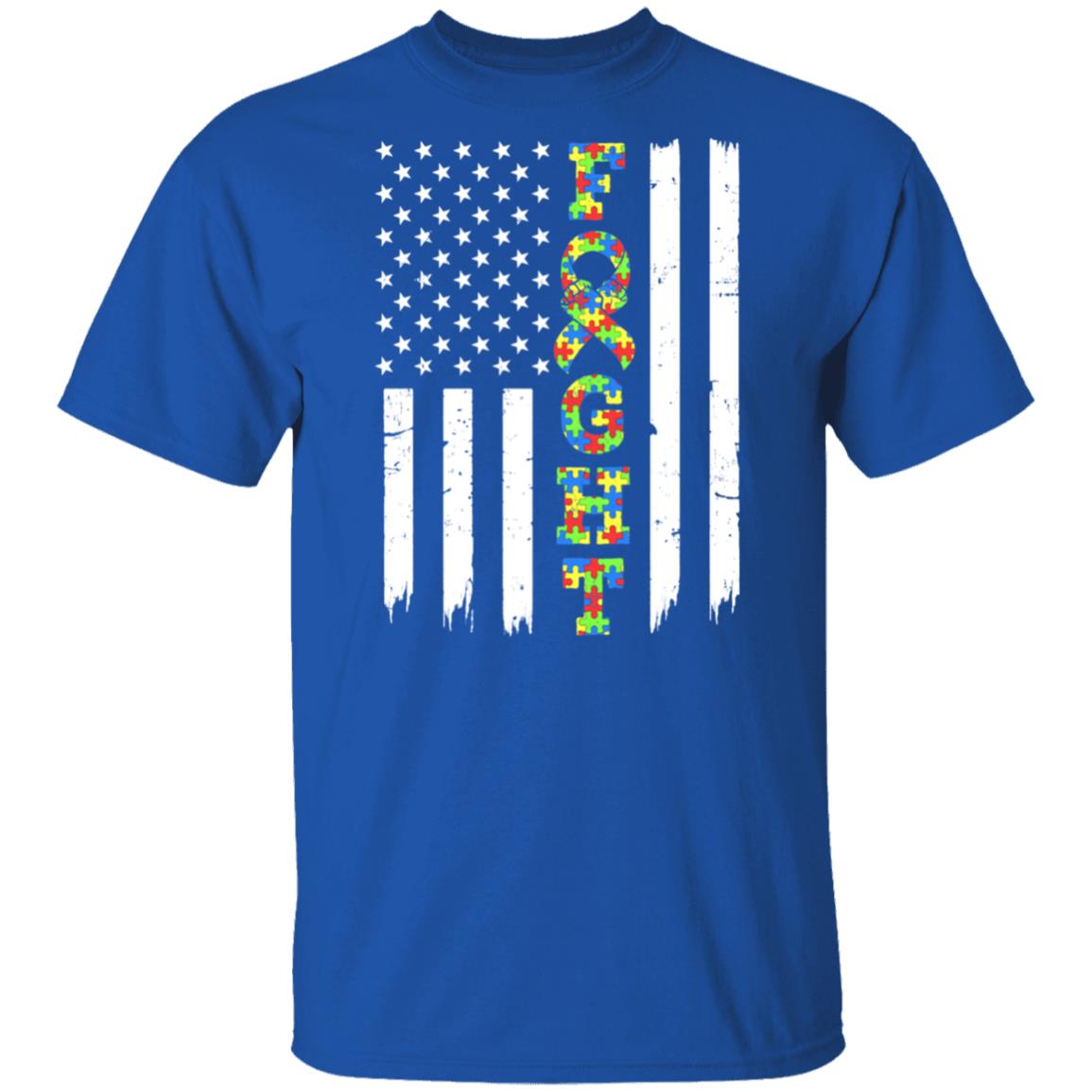 Autism Awareness American Flag Distressed T-Shirt & Hoodie | Teecentury.com