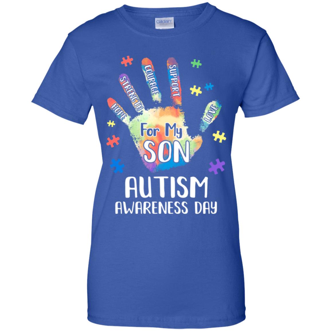 Support Autism Awareness For My Son Puzzle Gift T-Shirt & Hoodie | Teecentury.com