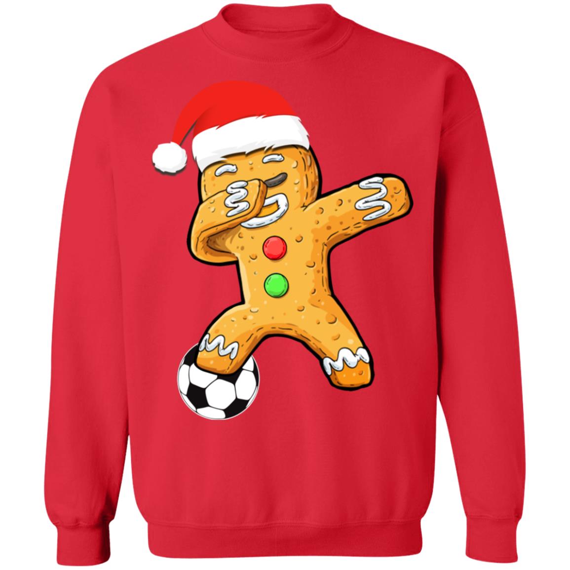 Dabbing Gingerbread Santa Soccer Christmas Pajama Gifts T-Shirt & Sweatshirt | Teecentury.com