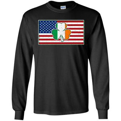 Shamrock Irish Ireland American USA Flag Gift T-Shirt & Hoodie | Teecentury.com