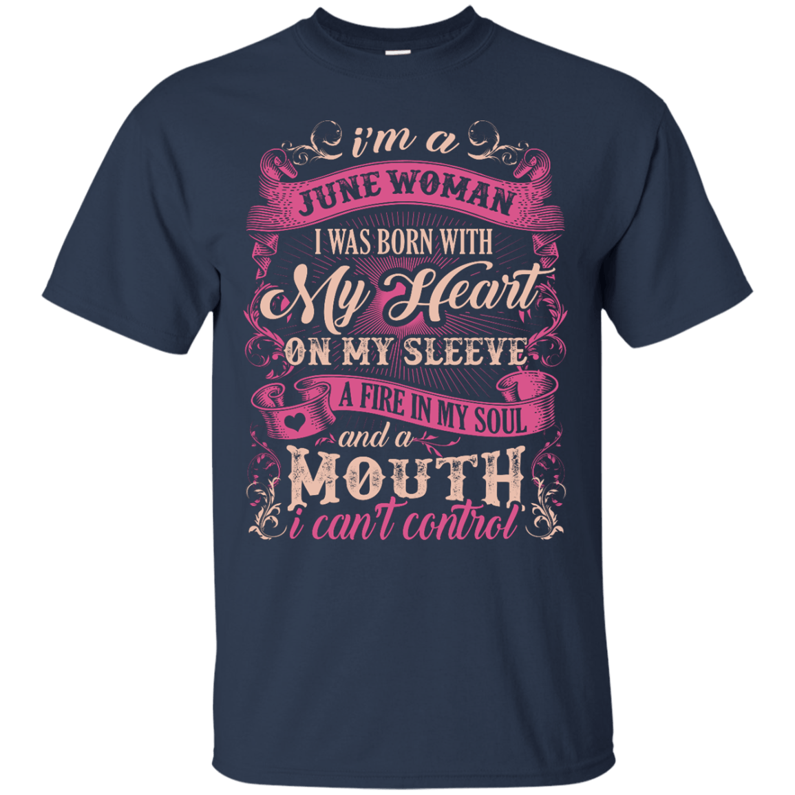 I Am A June Woman I Was Born With My Heart On My Sleeve T-Shirt & Hoodie | Teecentury.com