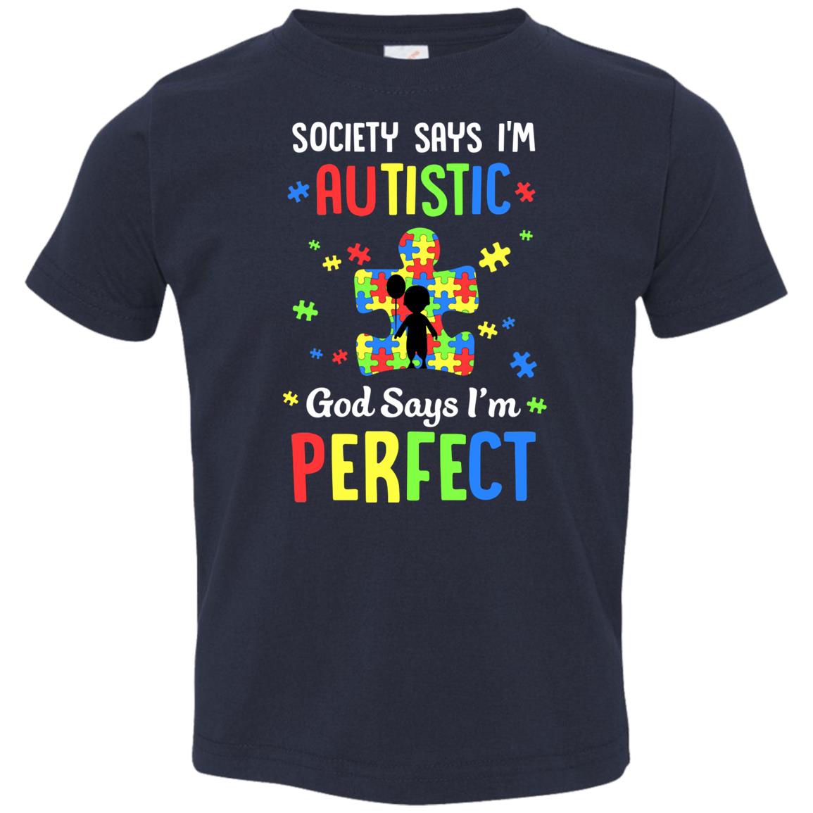 Society Says I Am Autistic God Says I Am Perfect Autism Youth Youth Shirt | Teecentury.com