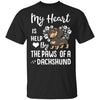My Heart Is Held By The Paws Of A Dachshund Lover T-Shirt & Hoodie | Teecentury.com