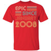 Epic Since January 2008 Vintage 14th Birthday Gifts Youth Youth Shirt | Teecentury.com