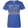 Epic Since September 2006 16th Birthday Gift 16 Yrs Old T-Shirt & Hoodie | Teecentury.com