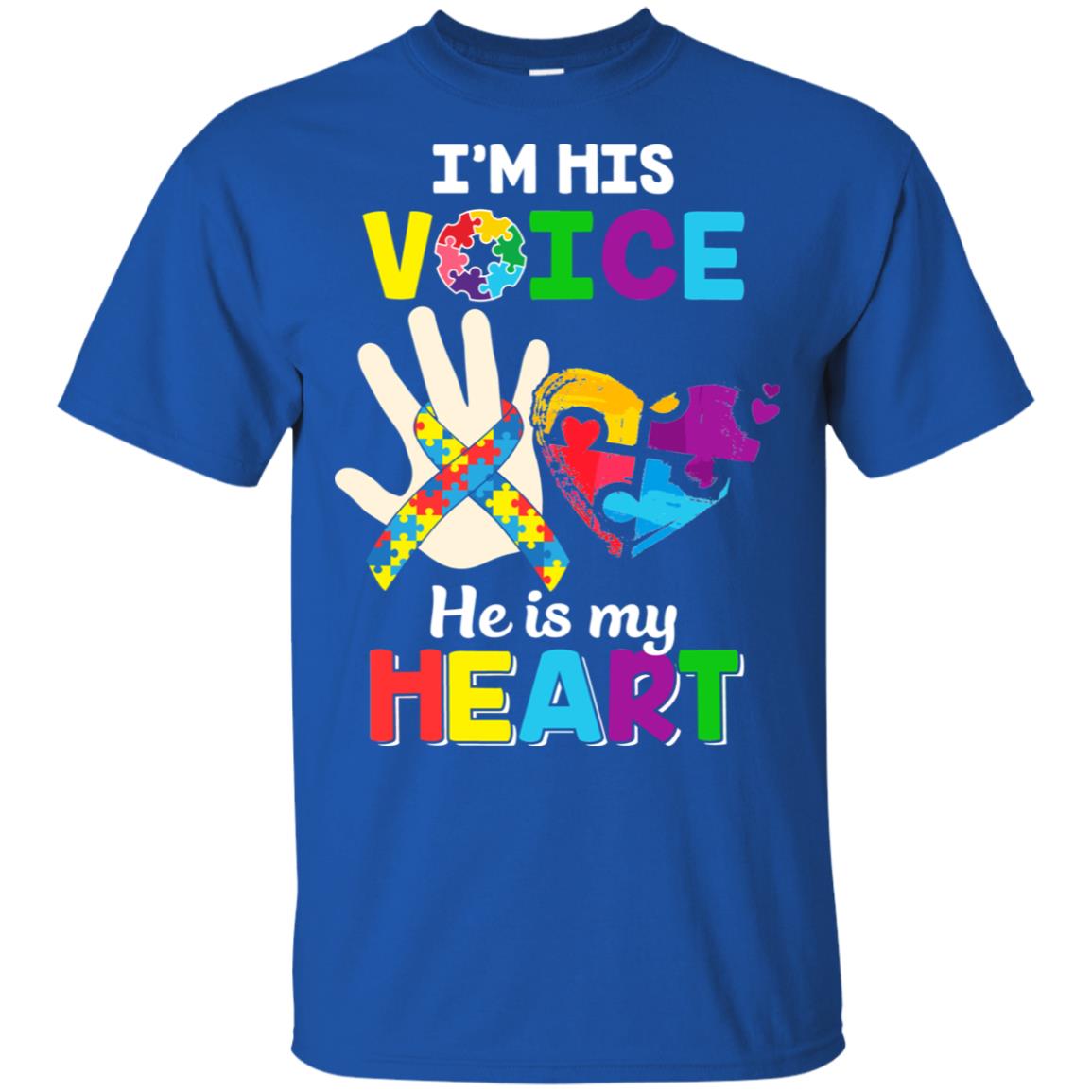 I'm His Voice He Is My Heart Dad Mom Autism Awareness T-Shirt & Hoodie | Teecentury.com