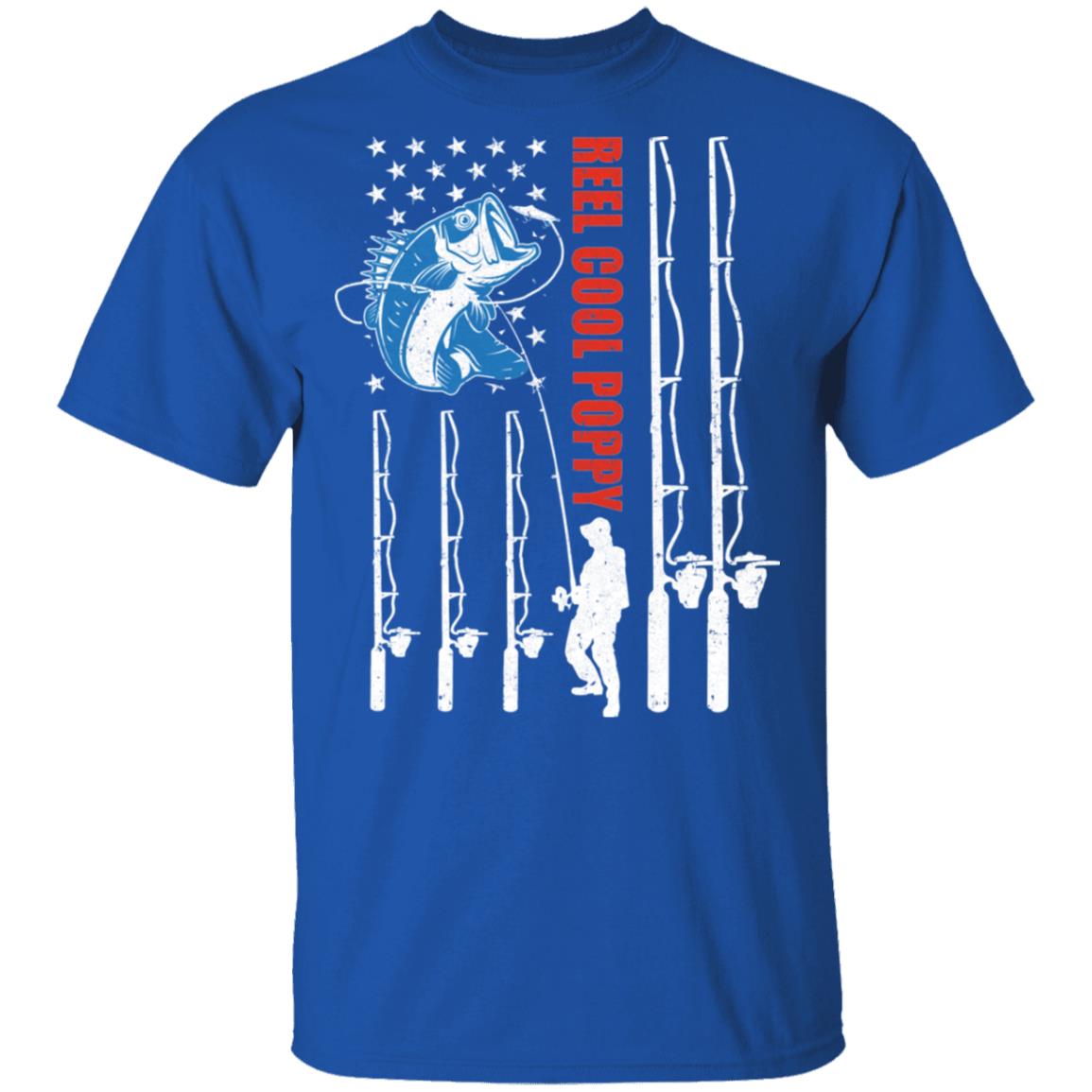 Reel Cool Poppy American Flag Fish Fishing Fathers Day T-Shirt & Hoodie | Teecentury.com