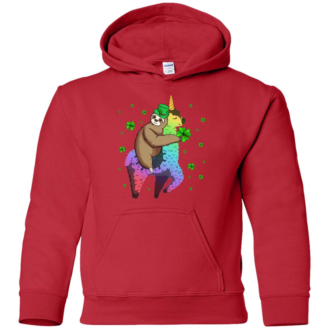 Leprechaun Sloth Riding Llama Unicorn St Patricks Day Youth Youth Shirt | Teecentury.com