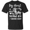 My Heart Is Held By The Paws Of A Siberian Husky Lover T-Shirt & Hoodie | Teecentury.com