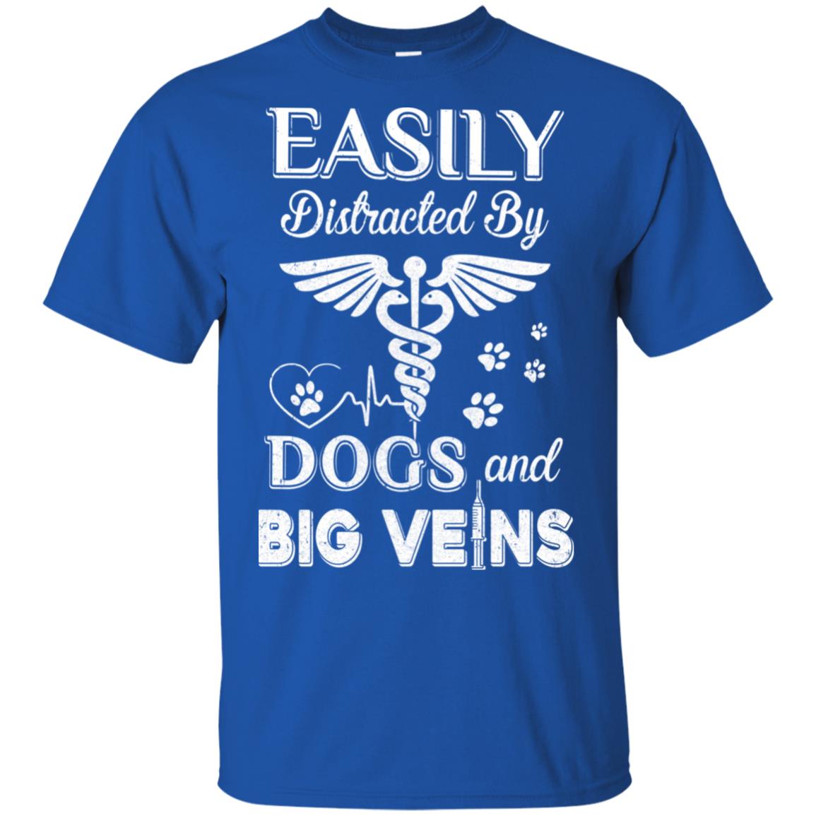 Easily Distracted By Dogs And Big Veins Nurse Puppy T-Shirt & Hoodie | Teecentury.com