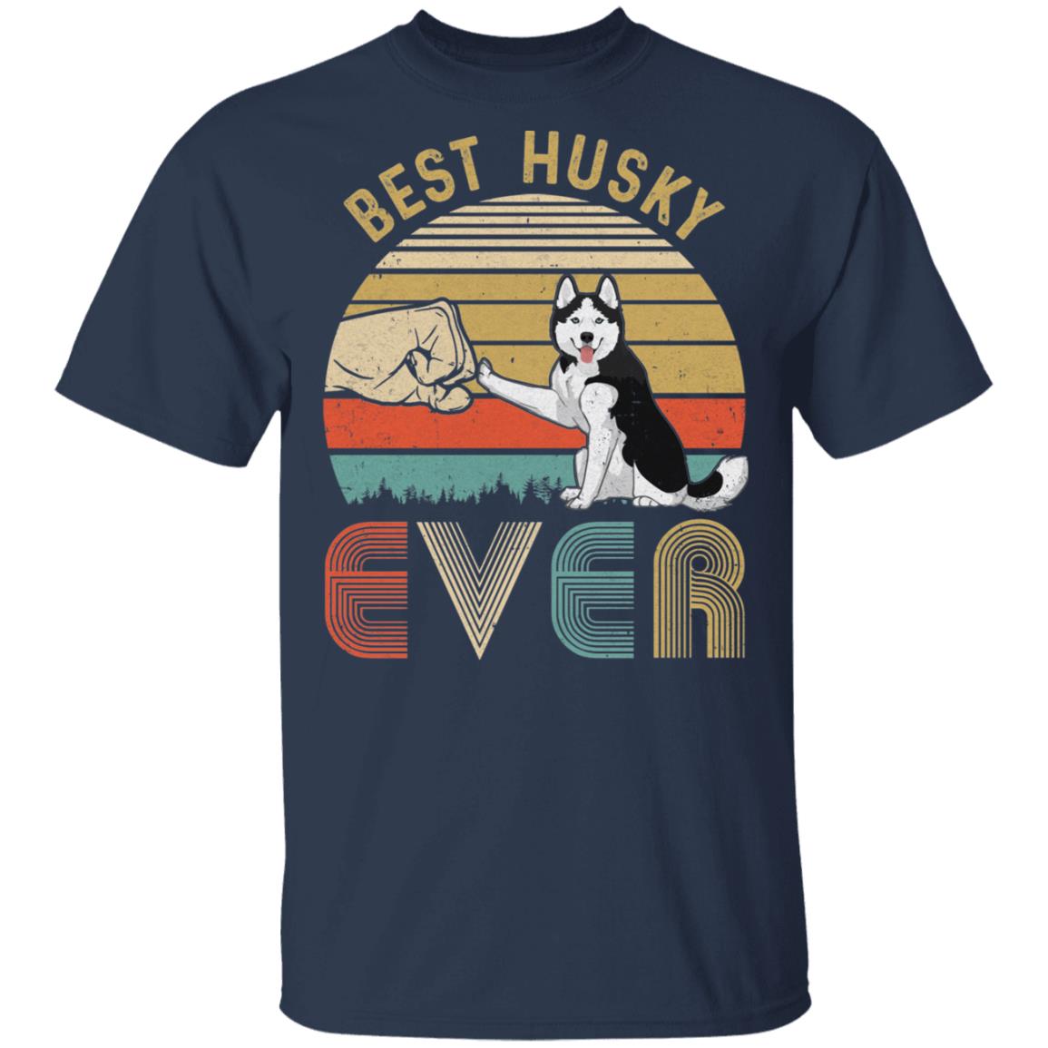 Vintage Best Husky Dad Ever Bump Fit Funny Dad Gifts T-Shirt & Hoodie | Teecentury.com