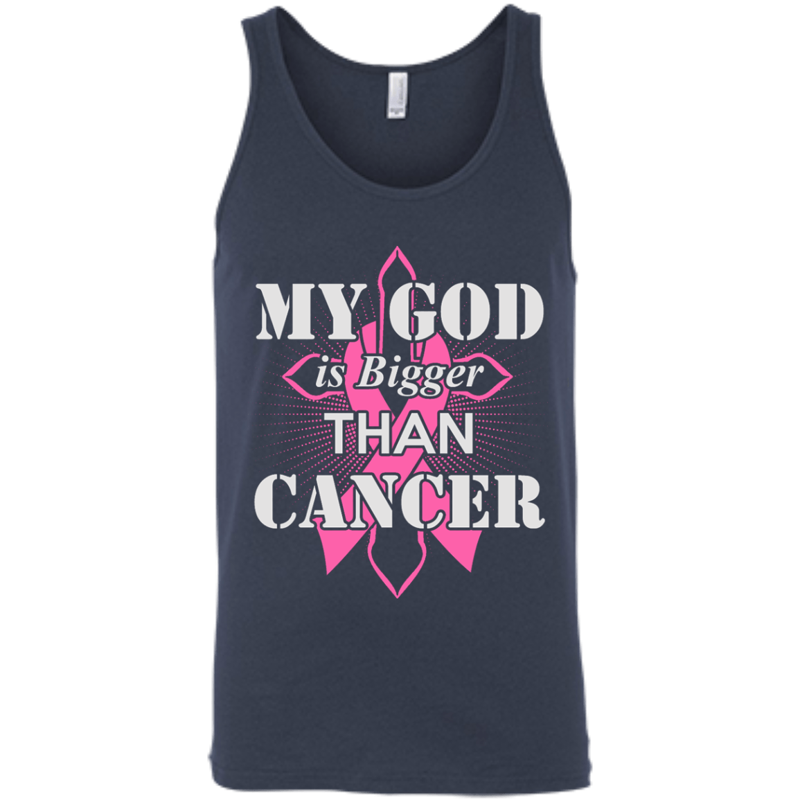 My God Is Bigger Than Cancer Pink Awareness Ribbon T-Shirt & Hoodie | Teecentury.com