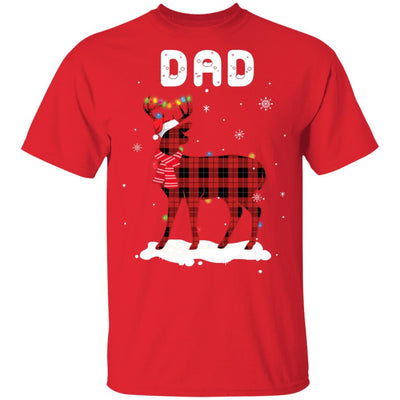 Dad Deer Red Plaid Christmas Family Matching Pajamas T-Shirt & Sweatshirt | Teecentury.com