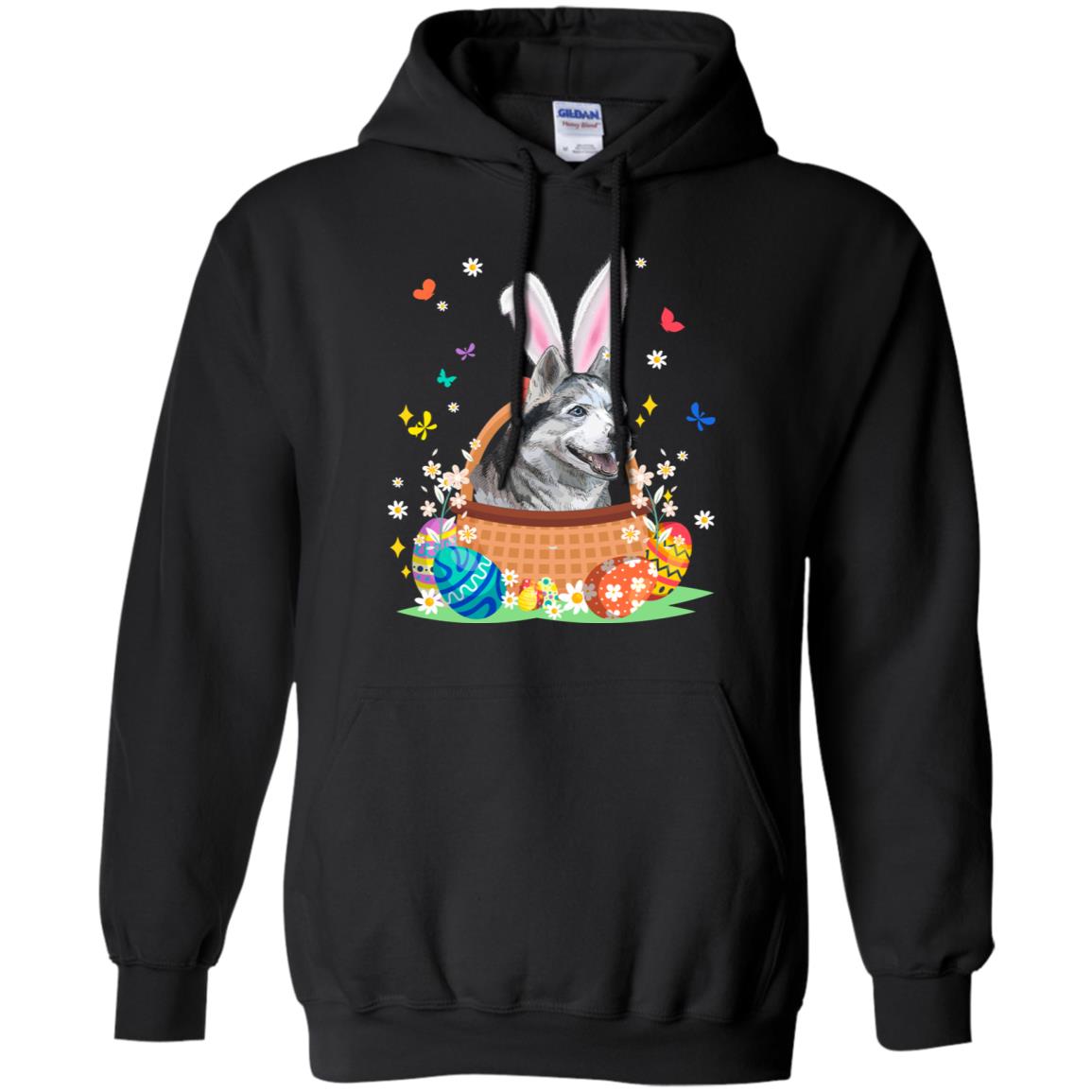 Siberian Husky Bunny Hat Rabbit Easter Eggs T-Shirt & Hoodie | Teecentury.com