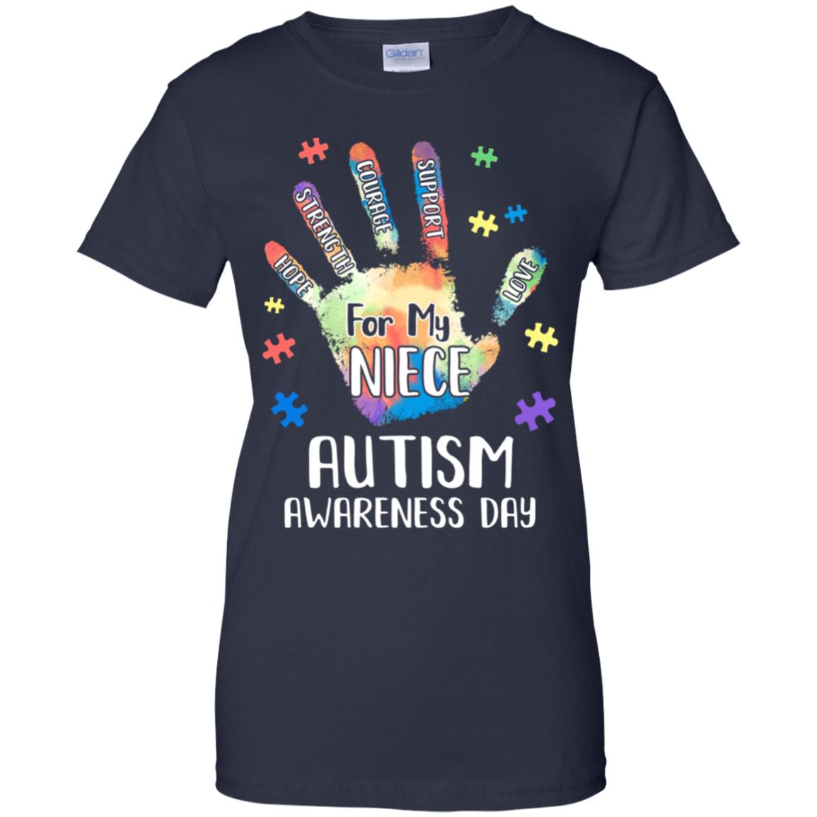 Support Autism Awareness For My Niece Puzzle Gift T-Shirt & Hoodie | Teecentury.com