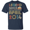 Legend Since April 2014 Vintage 8th Birthday Gifts Youth Youth Shirt | Teecentury.com