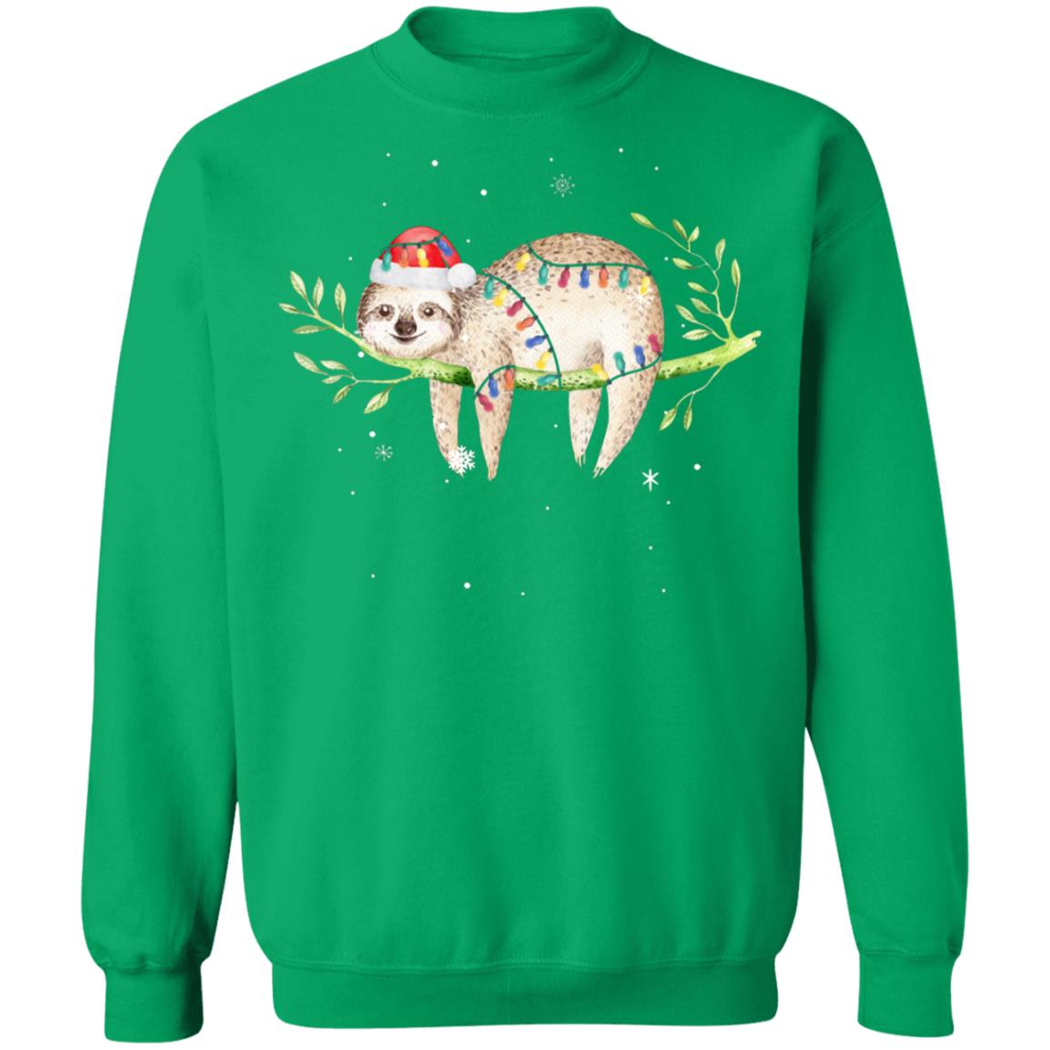 Santa Sloth Christmas Lights Sloth Lover Christmas Gift T-Shirt & Sweatshirt | Teecentury.com