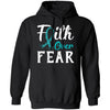 Ovarian Cancer Awareness Teal Ribbon Faith Over Fear T-Shirt & Hoodie | Teecentury.com