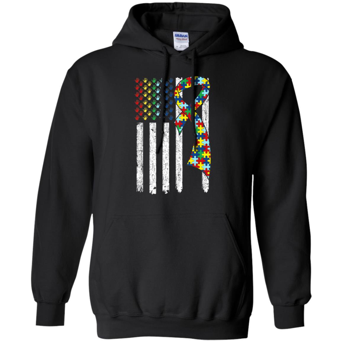 Support Autism Awareness American Flag T-Shirt & Hoodie | Teecentury.com