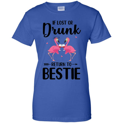 If Lost Or Drunk Please Return To My Bestie Couple Flamingo T-Shirt & Tank Top | Teecentury.com