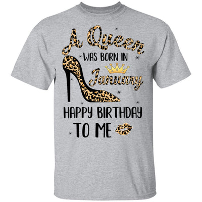 Born In January Girl Leopard High Heels Birthday Women Gift T-Shirt & Tank Top | Teecentury.com