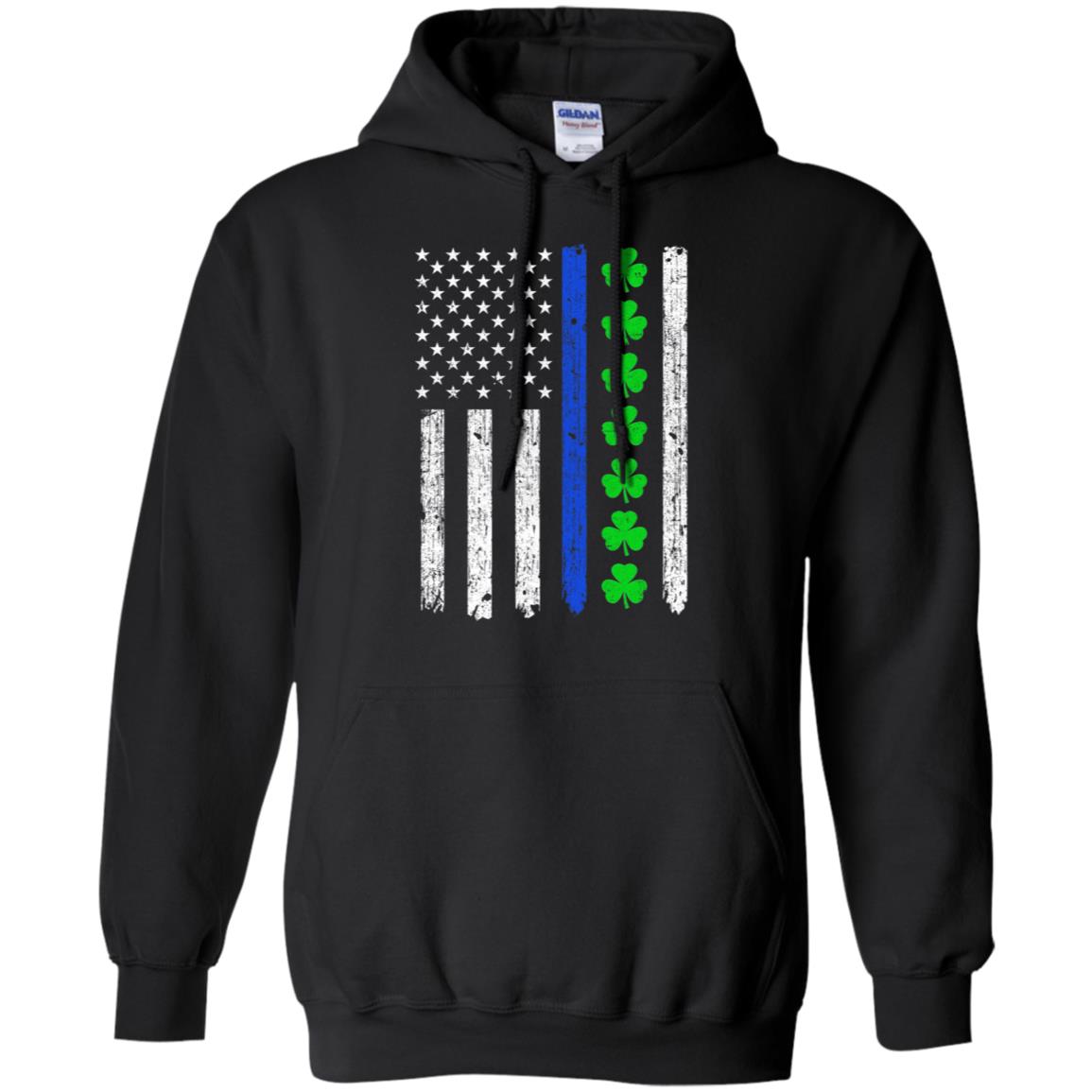 Thin Blue Line Shamrock Irish St Patricks Day Police T-Shirt & Hoodie | Teecentury.com