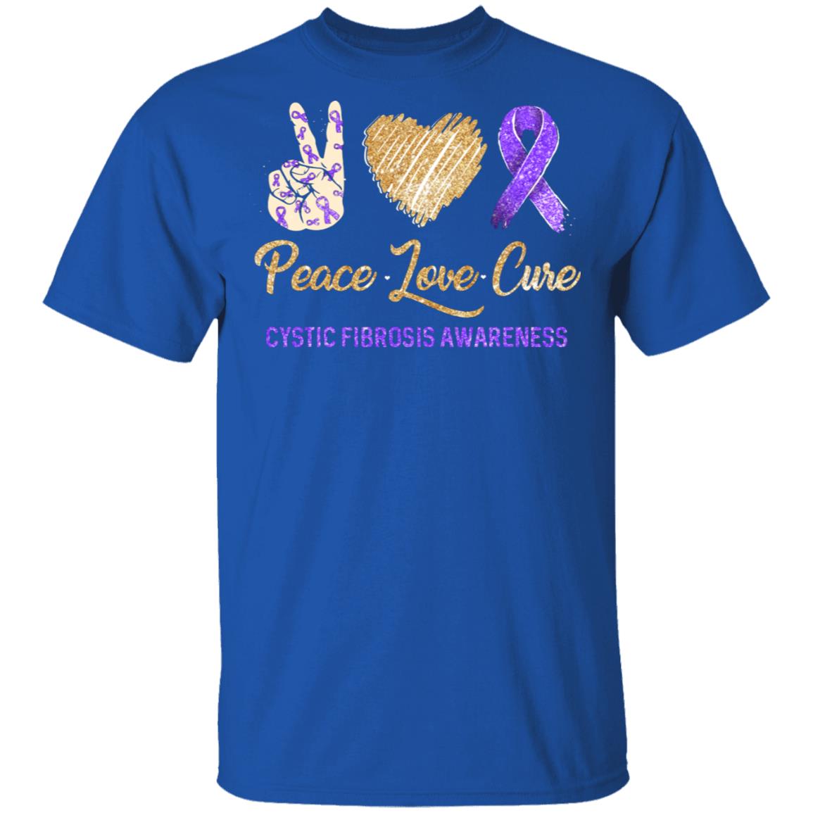 Peace Love Cure Cystic Fibrosis Awareness T-Shirt & Hoodie | Teecentury.com