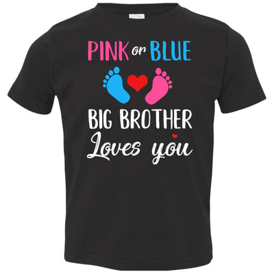 Pink Or Blue Big Brother Loves You Funny Gender Reveal Party Gift Youth Youth Shirt | Teecentury.com