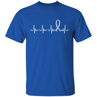 Lung Cancer Awareness White Ribbon Heartbeat T-Shirt & Hoodie | Teecentury.com