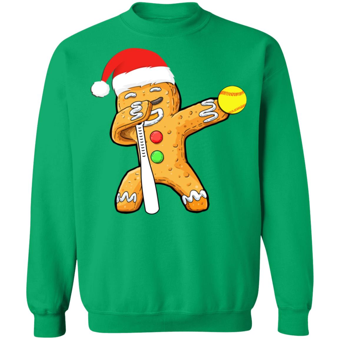 Dabbing Gingerbread Santa Softball Christmas Pajama Gifts T-Shirt & Sweatshirt | Teecentury.com