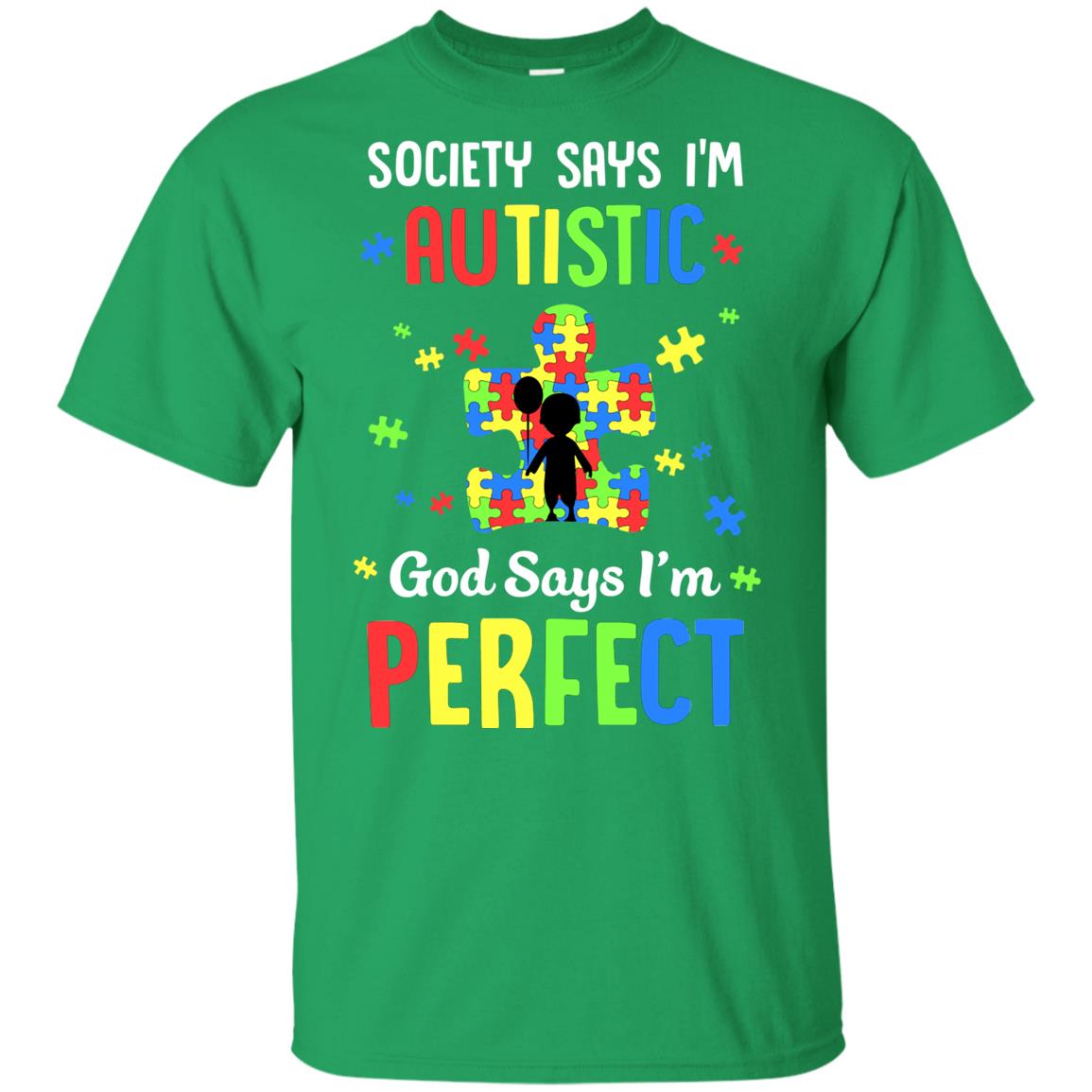 Society Says I Am Autistic God Says I Am Perfect Autism Youth Youth Shirt | Teecentury.com