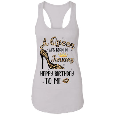 Born In January Girl Leopard High Heels Birthday Women Gift T-Shirt & Tank Top | Teecentury.com