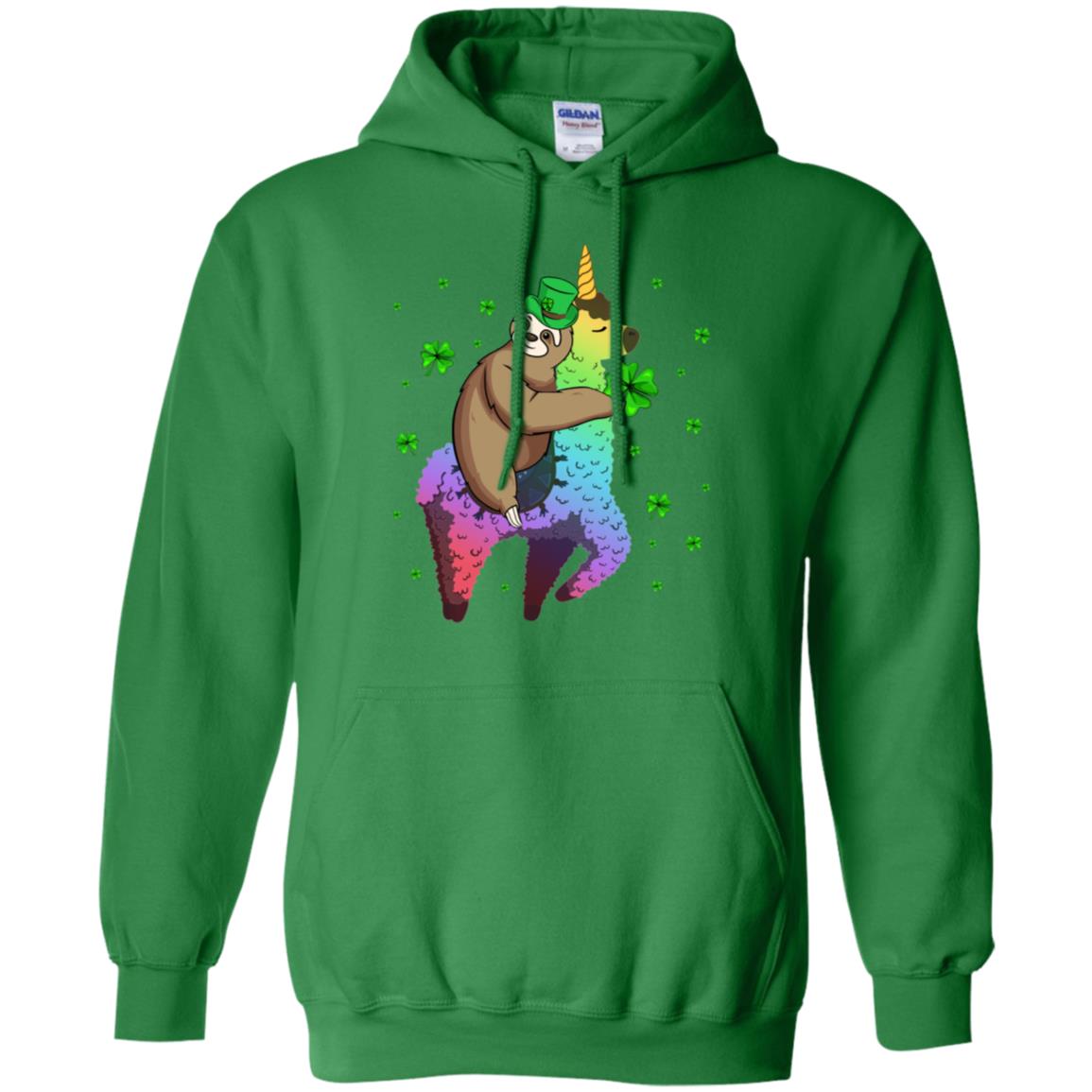 Leprechaun Sloth Riding Llama Unicorn St Patricks Day T-Shirt & Hoodie | Teecentury.com