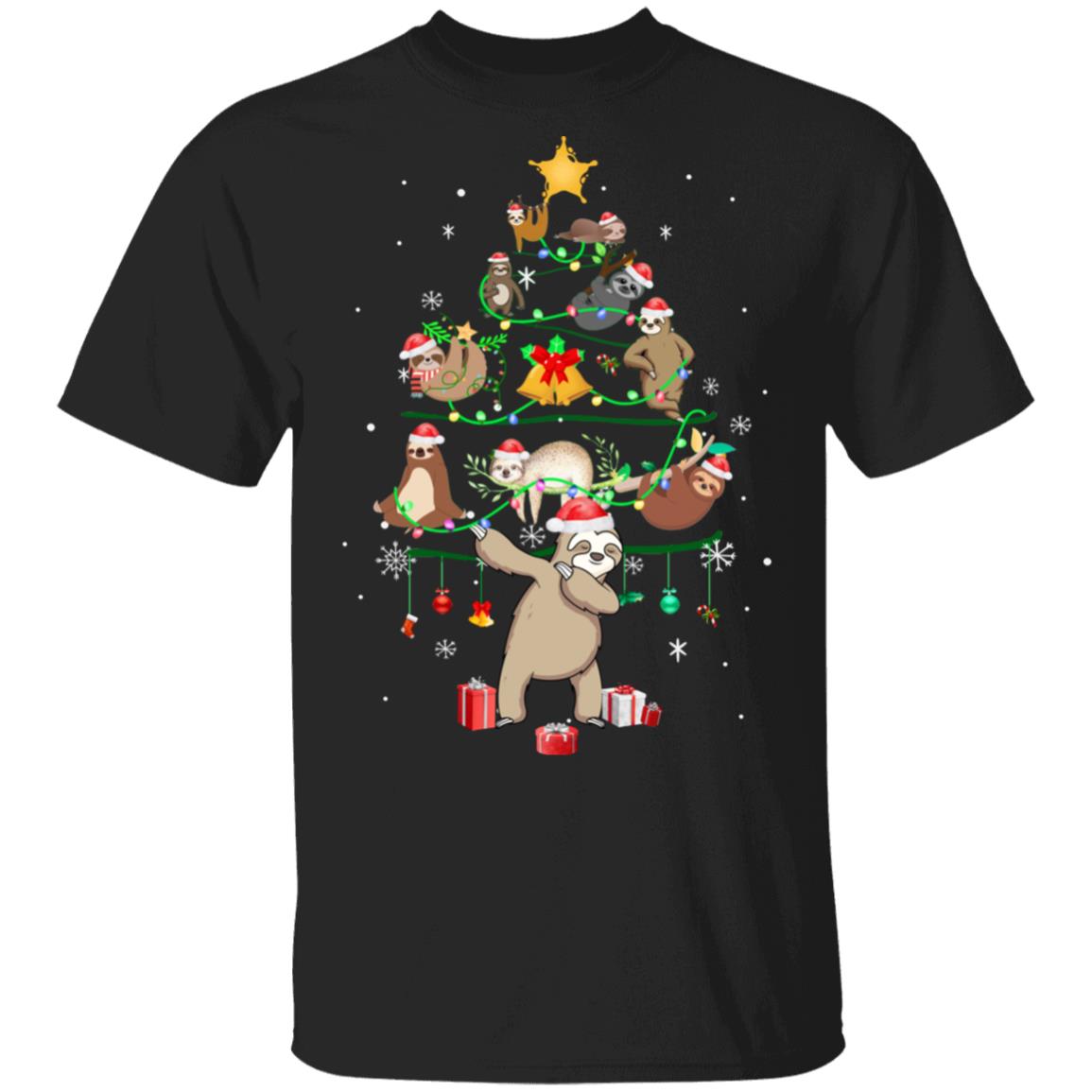 Sloth Christmas Tree Lights Funny Sloth Xmas Gift T-Shirt & Sweatshirt | Teecentury.com