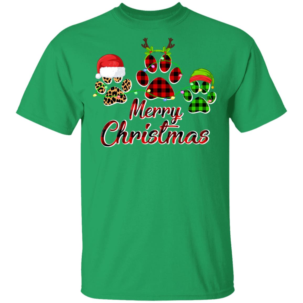 Paw Dogs Merry Christmas Dog Lovers Red Buffalo T-Shirt & Sweatshirt | Teecentury.com
