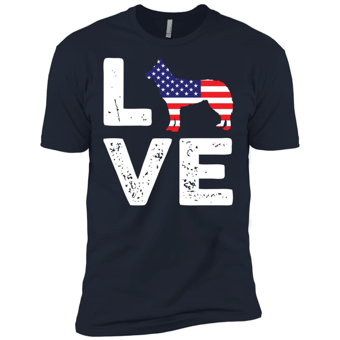 American Flag Dog Husky Love T-Shirt & Hoodie | Teecentury.com