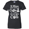 A Woman Cannot Survive On Coffee Alone She Also Needs Cats T-Shirt & Tank Top | Teecentury.com