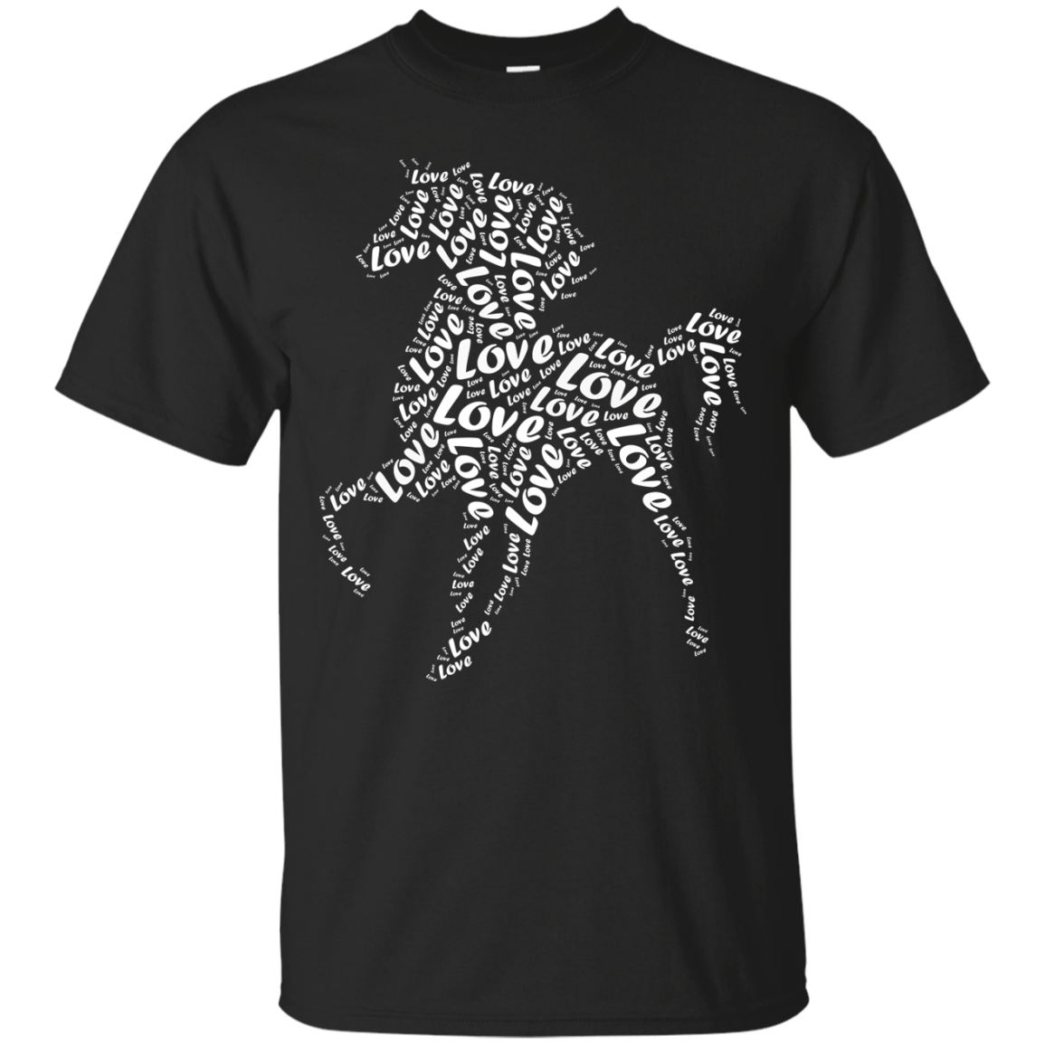 I Love Horse T-Shirt Word Graphic Tee T-Shirt & Hoodie | Teecentury.com