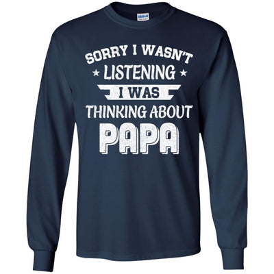 Sorry Not Listening Thinking About Papa Funny Kids Youth Youth Shirt | Teecentury.com