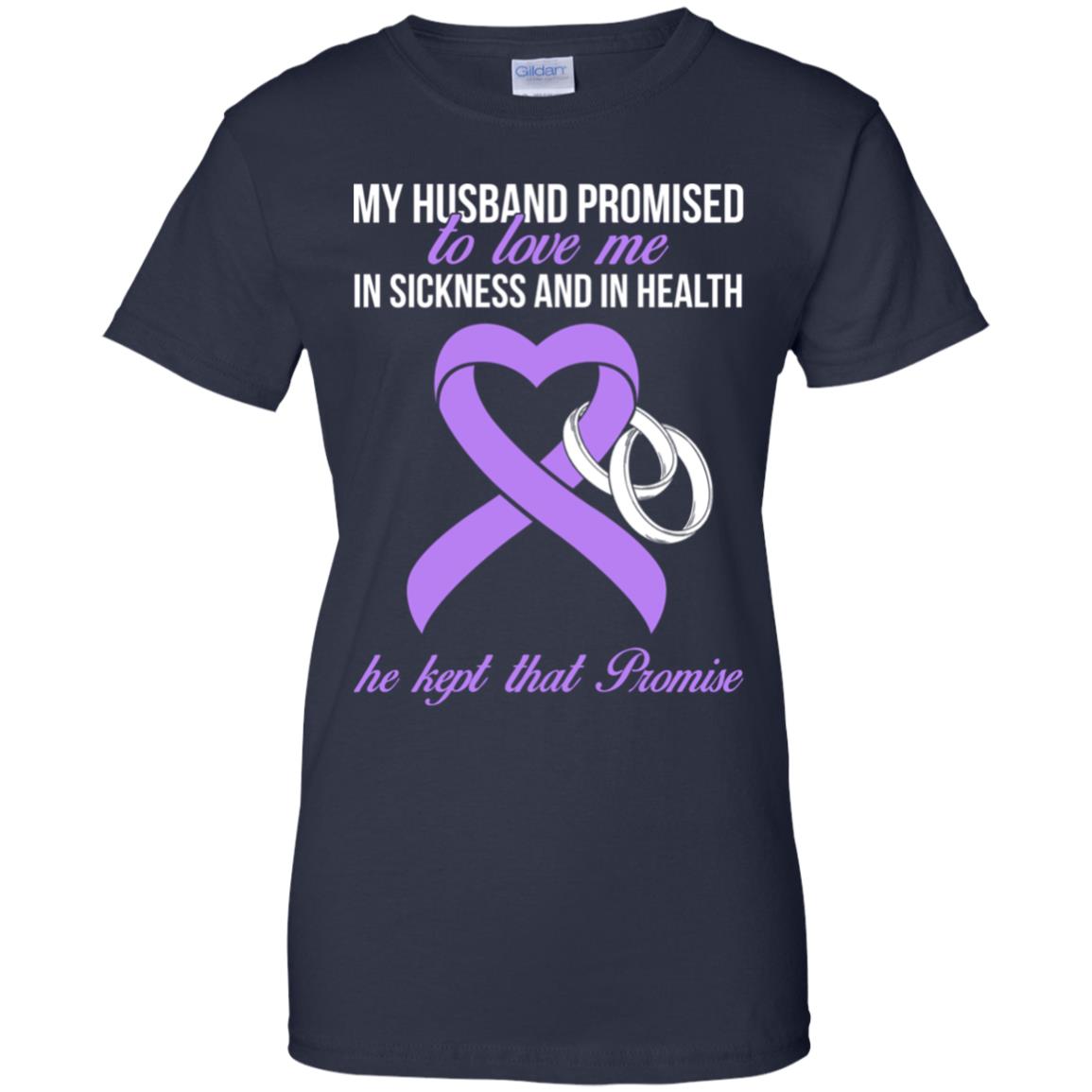My Husband Promises To Love Me In Sickness Lavender Ribbon T-Shirt & Tank Top | Teecentury.com