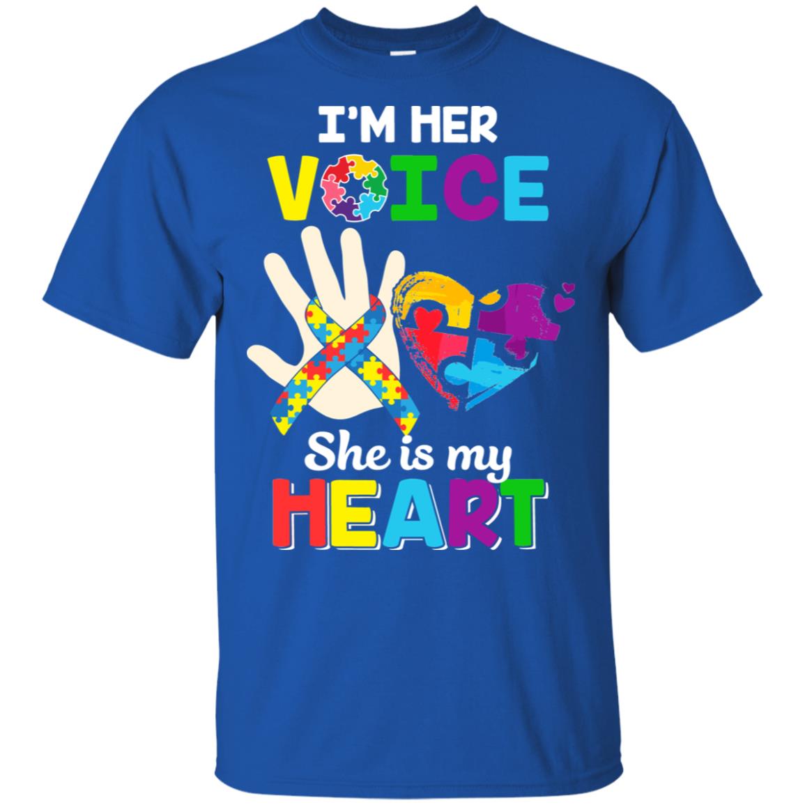 I'm Her Voice She Is My Heart Dad Mom Autism Awareness T-Shirt & Hoodie | Teecentury.com