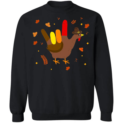 American Sign Language I Love You Thanksgiving Turkey T-Shirt & Sweatshirt | Teecentury.com