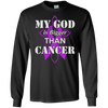 My God Is Bigger Than Cancer Violet Awareness Ribbon T-Shirt & Hoodie | Teecentury.com