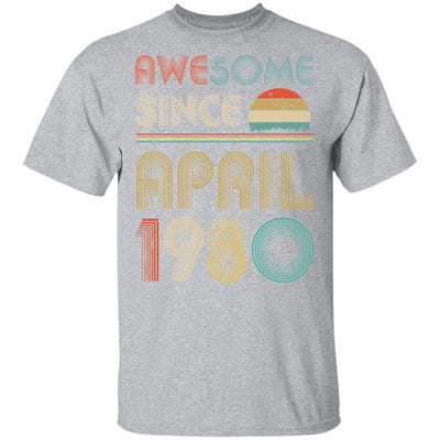 Awesome Since April 1980 Vintage 42th Birthday Gifts T-Shirt & Hoodie | Teecentury.com
