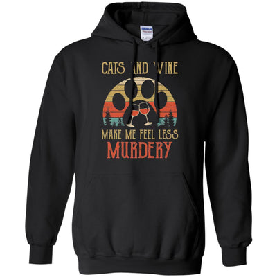 Cats and Wine Make Me Feel Less Murdery T-Shirt & Hoodie | Teecentury.com